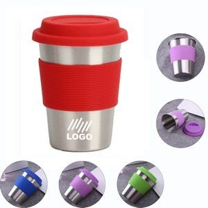 12Oz Stainless Steel Tumblers W/ Silicone Sleeves