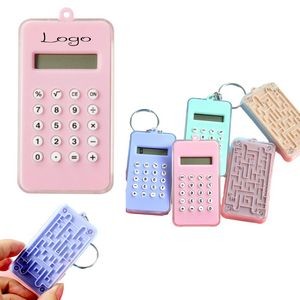 Keychain With Mini Calculator And Maze Toy