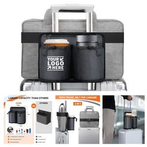 Large Capacity Travel Luggage Suitcase Cup Holder with Zipper Pocket