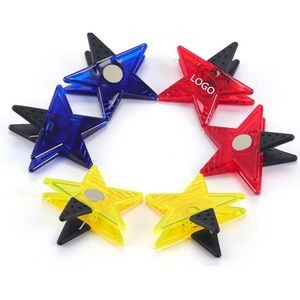 Custom Plastic Star-Shaped Magnetic Fridge Paper Memo Clip Snacks Bag Clip