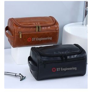 Toiletry Bags, Soft PU Leather Zipped Travel Toiletry Bag Mens Ladies Supply Toiletry Bag Case,