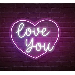 Pink Love You Neon Sign (35 " x 28 ")