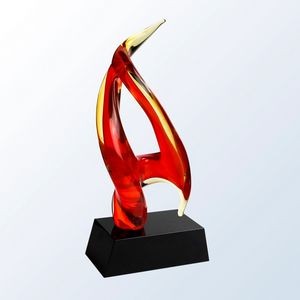Red Flame Trophy with Black Base