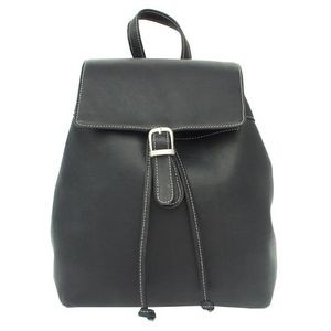 Top Flap Drawstring Backpack w/Multiple Pockets