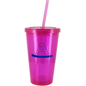 16 Oz. Magenta Pink Journey Double Wall Acrylic Cup