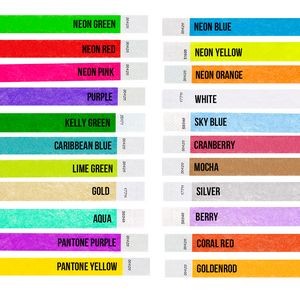 1" Tyvek® In-Stock Solid Color Wristbands