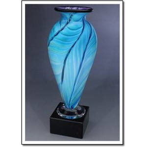 Blue Hyacinth Mercury Art Glass Vase w/o Marble Base (3.75"x6")