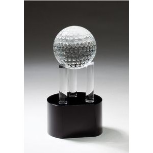 Golf Pillars Optic Crystal Tower Trophy with crystal golf ball - 7 3/4'' h
