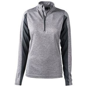 Ladies' Reebok® ¼ Zip Crossover Heather Pullover Jacket