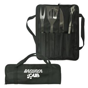 BBQ 4 Piece BBQ Accessory Gift Set in a zip-up nylon carrying case