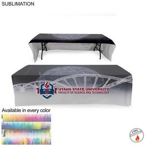 Faculty Table Cloth for 8' table, Drape style, 3 sided, Open Back, Have different Faculty names