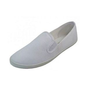 Women's Slip on Canvas Shoes - White, Size 6-11 (Case of 24)