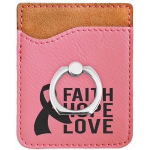 Pink Leatherette Phone Wallet w/Ring