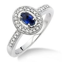 Jilco Inc. White Gold Diamond & Sapphire Ring