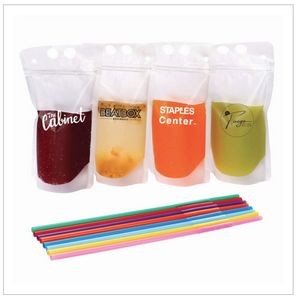 Drink Pouch with Plastic Straw (Ind. Thin Wrapped)