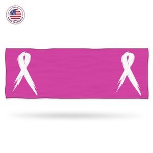Breast Cancer Awareness Cooling Towel, MADE IN USA, Dye Sub, 12"x34"