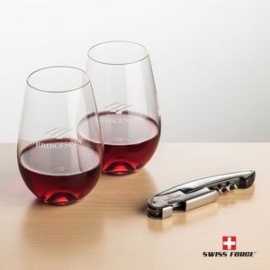 Swiss Force® Opener & 2 Boston Wine - Silver