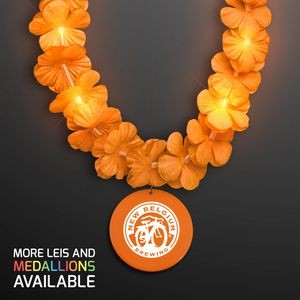 Light Up Orange Lei with Orange Medallion - Domestic Print