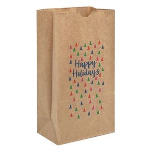 Bold Christmas Trees Predesigned 1-sided Natural SOS Paper Bag 4.25" x 8.1875" x 2.375"