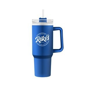 40oz Stainless steel travel mug with handle and straw