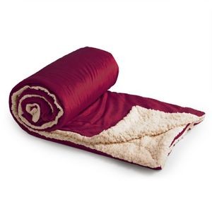 Micro Mink Sherpa Blanket - Burgundy (50"x60")