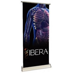 Retractable Banner & Stand, Quick Change w/Premium Polyester Textile (33.5"w x 82"h)