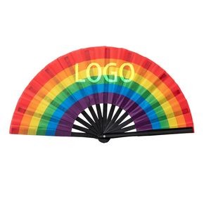 Rainbow Hand Folding Fan