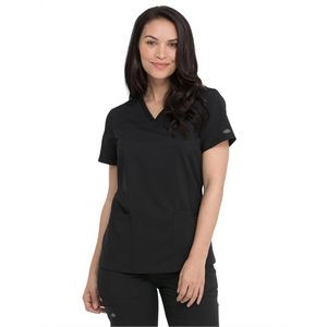 Dickies® Balance Women's V-Neck Top with Rib-Knit Panels