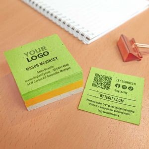 Colorful QR Code Plantable Square Business Cards