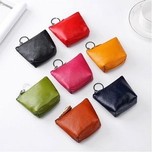 Mini Leather Coin Wallet Keychain