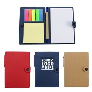 Eco-friendly Button Notebook with Pen