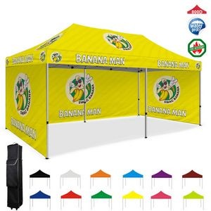 10' x 20' Pop Up Tent with full color background wall and double sided walls