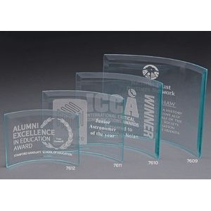 X-Large Curved Jade Crystal Prisma Award