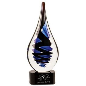 Black Twist Rain Drop - Art Glass - Premier Crystal - 11-1/4"