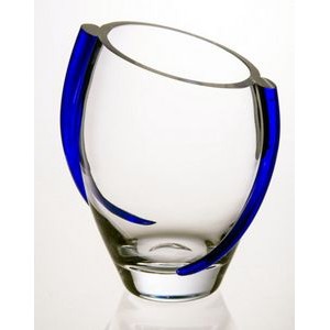 Swirl Vase w/Cobalt Accents