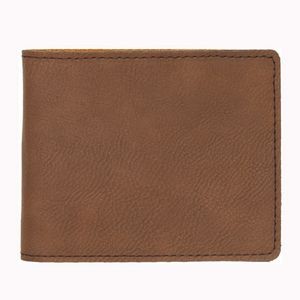 Leatherette Bifold Wallet - Dark Brown Screen Imprinted