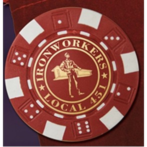 15 Foil Stamped Poker Chips in Drawstring Bag