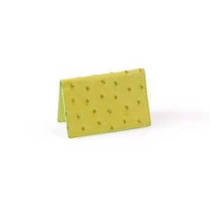 Ostrich Leather Business Card Case - Summer Lime