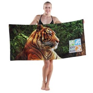 28" x 58", 9.75 lb., Terry Velour, Sublimated, Digitally Printed Beach Towel