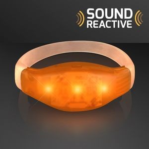 Sound Activated Light Up Orange LED Flashing Bracelets