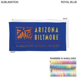 Colored Plush and Soft Velour Terry Cotton Blend Beach Pool Towel, 30x60, Sublimated Edge to Edge