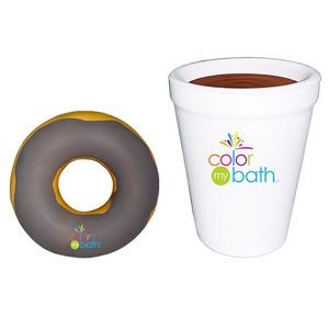 Donut and Coffee Cup Combo Pack Stress Reliever with Full Color Logo