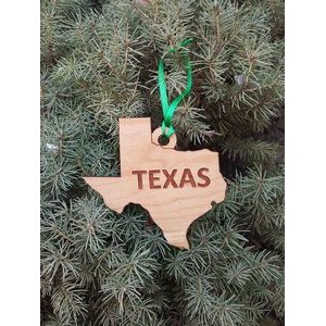 3.5" - Texas Customizable Hardwood Ornaments