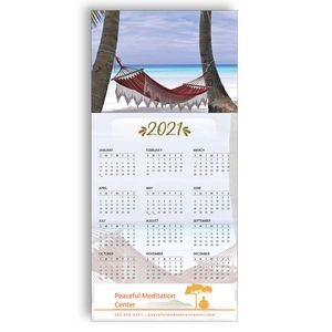 Z-Fold Personalized Greeting Calendar - Beach Hammock