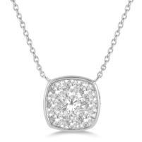 Jilco Inc. 0.50 TWT Silver Round Diamond Necklace