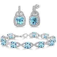 Jilco Inc. Blue Topaz Bracelet & Earring Set
