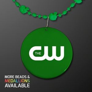 Green Football Party Bead Necklaces - Domestic Print