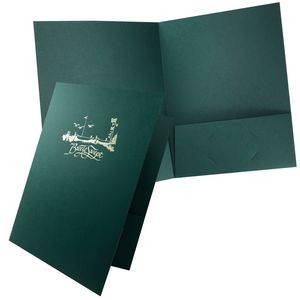 9"x12" Economy Quick Ship Foil Stamped Linen Pocket Folder