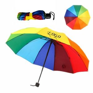 Auto Folding Rainbow Umbrella