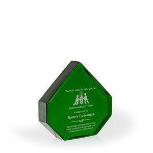 Borthwick Emerald Pinnacle Recycled Glass Award, 6"